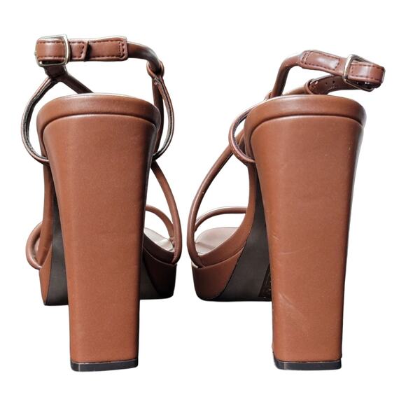 Jeffrey Campbell Aperitif Faux Leather Ankle‎ Strap Platform Sandals Women's 8.5 - Picture 4 of 10